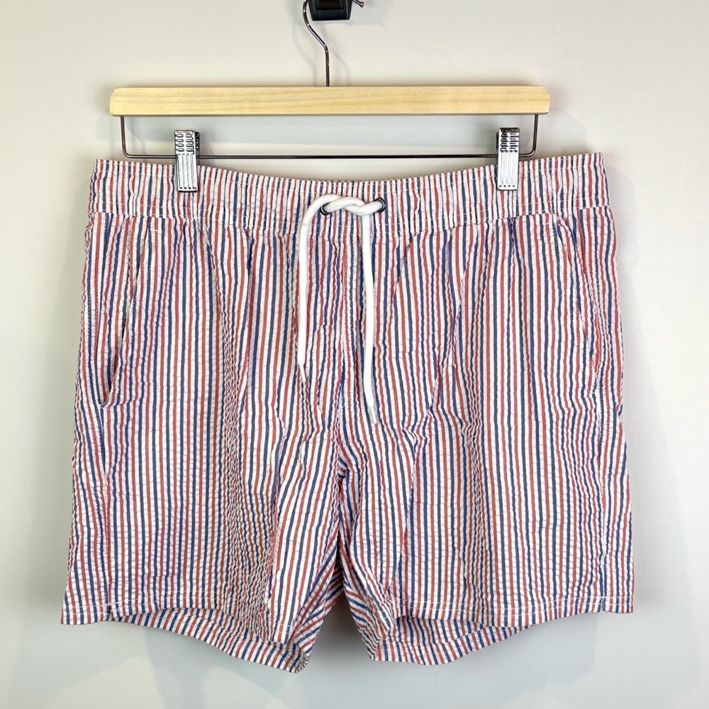 JCrew seersucker Striped Swim Shorts size L